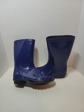Ugg Women's Sienna Waterproof Rain Boots Pull On Mid Calf Navy Blue Size 5